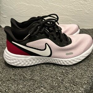 Nike Women's Pink, Black & Red Mesh Running Shoes